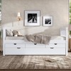 TIRAMISUBEST Twin Size Platform Bed Frame with Trundle, Solid Wood Storage Daybed with 3 Drawers - 3 of 4