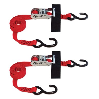 SNAP-LOC 1 in x 8 ft S-Hook Ratchet Strap Tie-Down 2,500 lb 2-Pack