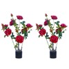TROPOW 2 Stück 70CM Kunstblumen Rosenbusch, Kunstblumen Wie Echt, Kunstrosen Im Topf Rosenstrauch Deko für Hochzeitsdeko, Tischdeko - 4 of 4