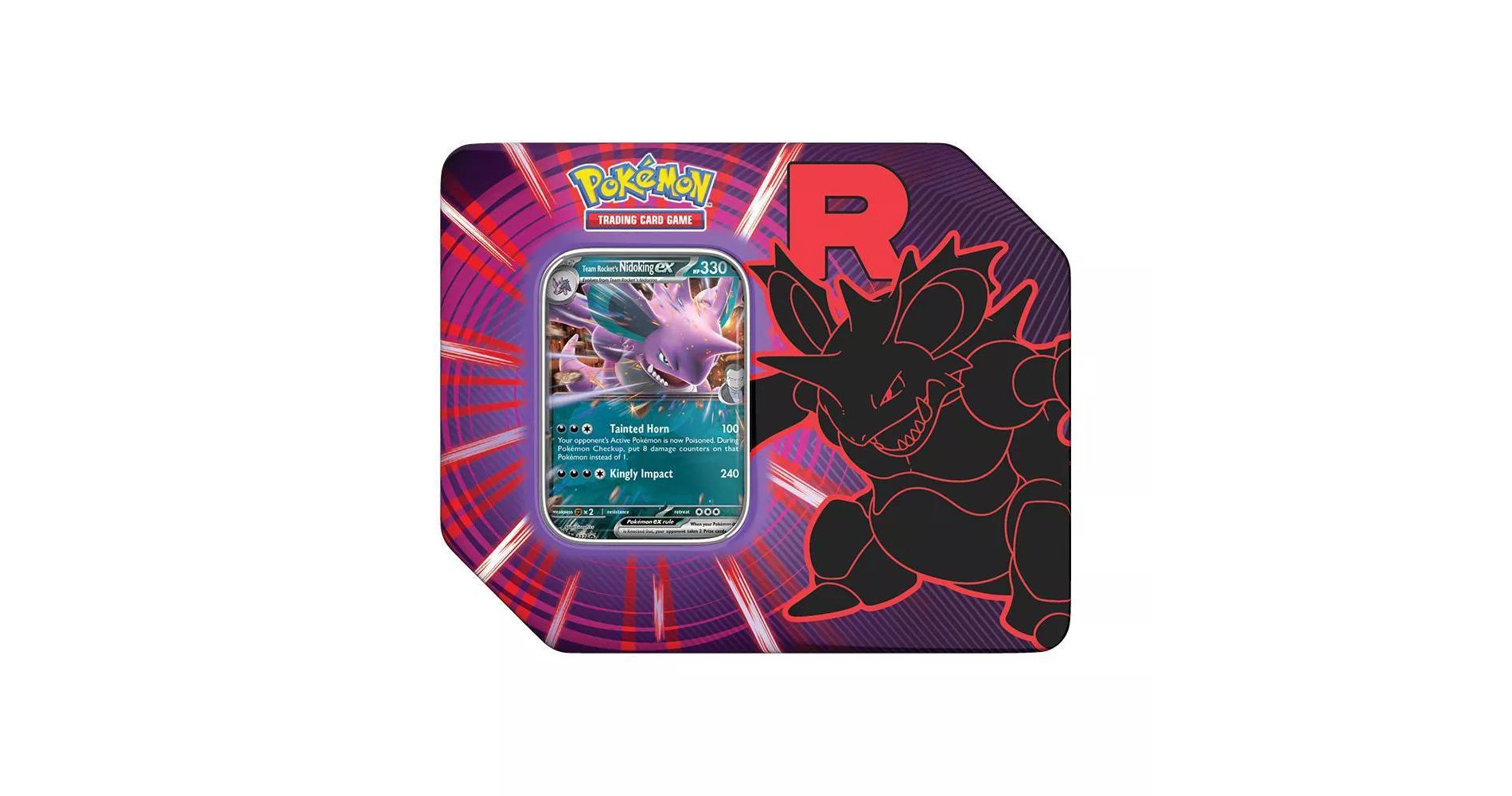 Pokemon TCG: Team Rocket Tin - Nidoking (5 Packs, Promo Card)