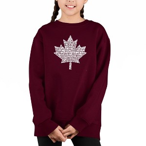 LA Pop Art Canadian National Anthem - Girl's Word Art Crewneck Sweatshirt - 1 of 3