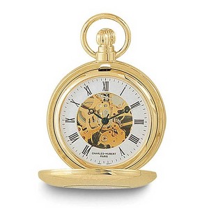 Black Bow Jewelry Charles Hubert Gold Finish Pocket Watch - 1 of 4