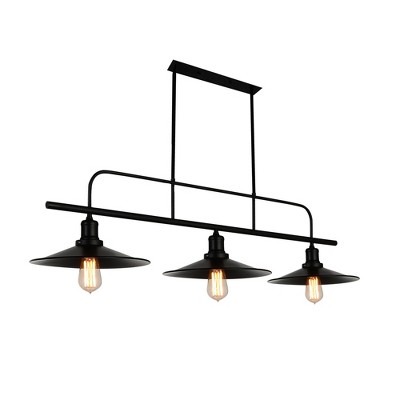 CWI Lighting Brave 3 Light Pool Table Light With Black Finish