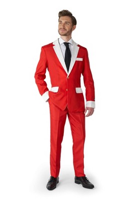 Suitmeister Men's Christmas Party Suits - Santa Faux Fur - Red - Size ...