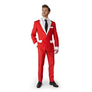 Suitmeister Men's Christmas Suit - Santa Faux Fur - Red - 1 of 4