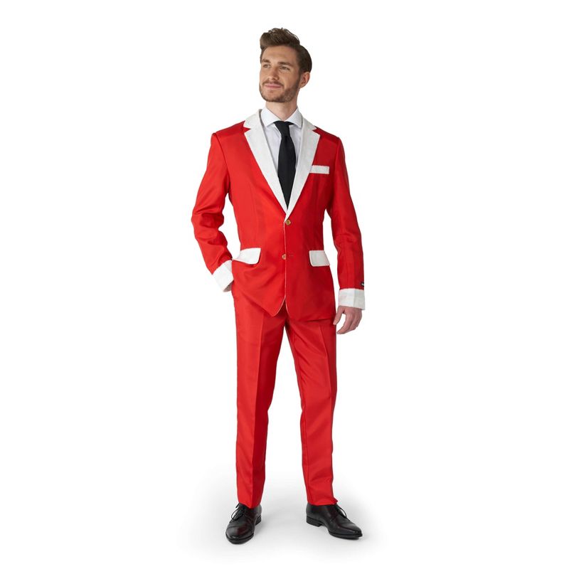 Suitmeister Men's Christmas Suit - Santa Faux Fur - Red, 1 of 6