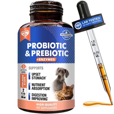 Beloved Pets Probiotics & Prebiotics with Enzymes Supplement for Dogs and Cats, Digestive Gut Flora Health Supports 2 Oz  - 1 Pack