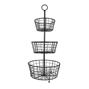 3-Tiered Black Metal Baskets - Foreside Home & Garden - 1 of 4