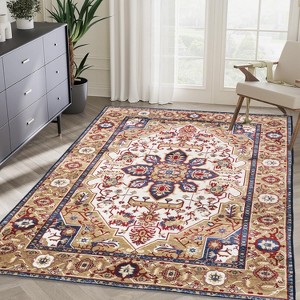 Okak Vintage Area Rug with Bohemia Style, Large Persian Washable Rug with Non-Slip Design, Bedroom Rug for Living Room, Kitchen - 1 of 4
