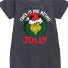 - Dr. Seuss - The Grinch This Is Me Being Jolly Graphic Short Sleeve Fleece Dress - 2 of 4