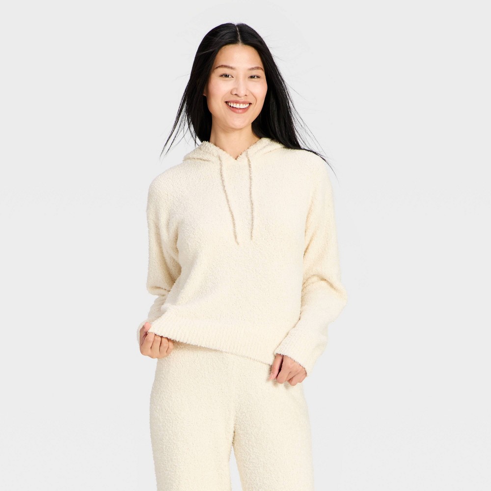 Women's Teddy Hooded Pullover Sweater - Auden™ Cream S