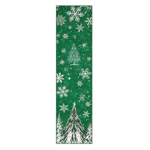 Christmas Area Rugs, Snowflake Trees Washable Throw Carpet Rugs for Living Room Bedroom Kitchen Dining Room - 1 of 4