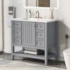 JUJABU 36'' Modern Bathroom Vanity with Ceramic Sink, 3 Drawers  & Open Shelf - 3 of 4