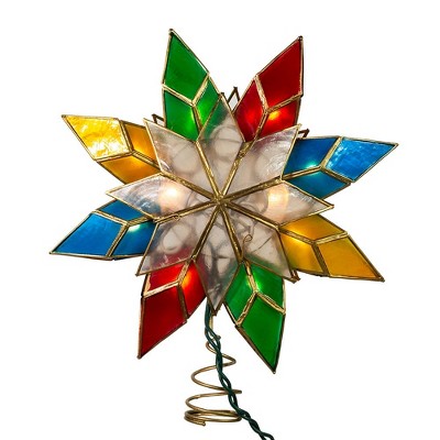 Multicolor Capiz Shell and Brass Stellular Christmas Tree Topper