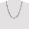 Black Bow Jewelry Men's 15mm, Sterling Silver Solid Flat Curb Chain Necklace - 2 of 4