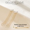 Marquise Dangle CZ Flat Back Earrings for Cartilage Helix Tragus Upper Lobe Gold Plated Sterling Silver 1 pair by Ginger Lyne - 2 of 4