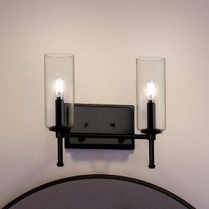 Urban Ambiance Luxury Contemporary Bath Light 11.5''H x 12.5''W,  Midnight Black Finish,  Parkes Collection, UHP4229 - 1 of 4
