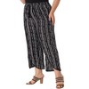 Agnes Orinda Women's Plus Size Split Elastic Waist Flowy Striped Casual Wide Leg Fashion Pants - 2 of 4
