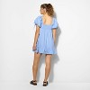 Women's Short Puff Sleeve Mini Babydoll Dress - Wild Fable™ Blue - 3 of 3