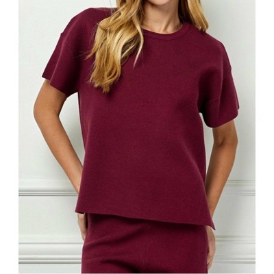 Women's Short Sleeve Sweater Top - SEE AND BE SEEN