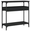 vidaXL Console Table with Shelf Black 29.5 in.x11.4 in.x29.5 in. Engineered Wood - 2 of 4