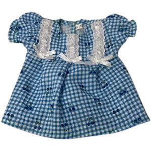Doll Clothes Superstore Handmade Blue Checks and Cherries Nightgown for 14 Inch Baby Alive Dolls - 1 of 4