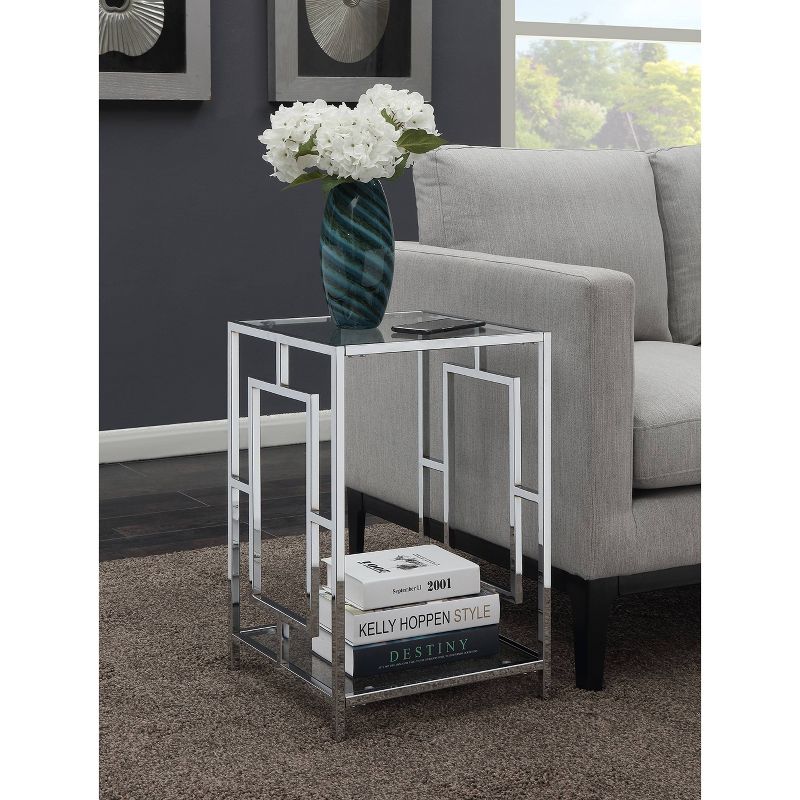 Town Square Chrome End Table with Shelf - Breighton Home, 5 of 10