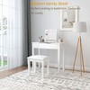 Sevobal Accent Chairs, Vanity Stools with Soft Cushion, Bent Leg Makeup Stool for Bedroom Living Room, White, 16.92"*13"*17.71" - 3 of 4