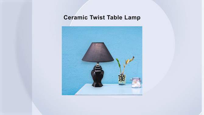13&#34; Traditional Ceramic Table Lamp Black - Ore International, 2 of 5, play video