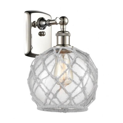 Farmhouse Rope - 1 Light Wall Sconce In Industrial Style-13 Inches Tall and 8 Inches Wide
