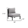 HomeRoots 28" Gray And Black Fabric Side Chair - 3 of 4
