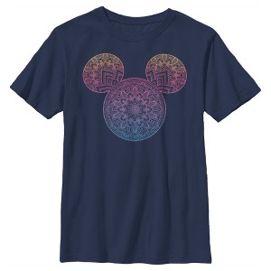 Boy's Disney Mickey Mouse Mandala Silhouette T-Shirt - 1 of 4