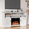 Heynemo Fireplace TV Stand for 65''+, Farmhouse Entertainment Center with 23" Electric Fireplace with Remote and Sliding Bar Door - 2 of 4