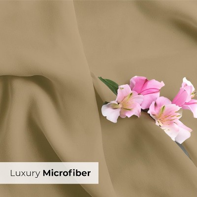 Beige Hypoallergenic Queen Size Microfiber Pillowcase Set