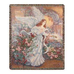 Angel of Love Tapestry Throw – 50x60 inch Cotton Romantic Decor by Manual Woodworkers and Weavers - 1 of 3