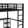 TopComfy Beds Queen Size Loft Bed Frame with Built In Wardrobe Desk and Storage Shelves Bedroom Furniture for Bedroom, Black, 63.78"*68.5"*163.58" - 4 of 4