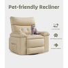27" Oversized Recliner Chairs with Heat and Massage - 360° Swivel Lazy Recliner Chair for Adults- Manual Rocking Chair with Remote Control - 3 of 4