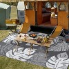 Waterproof Outdoor Reversible Rug, Boho Leaves Plastic Straw Mat for Patio, RV, Deck, or Beach - 2 of 4