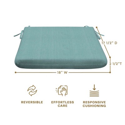 Coastal Blue Textured Outdoor Chair Cushions Set