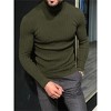 Clearlove Men’s Stretch Muscle Fit Turtleneck Long Sleeve Knit T-Shirt Slim Casual Essential - 2 of 4