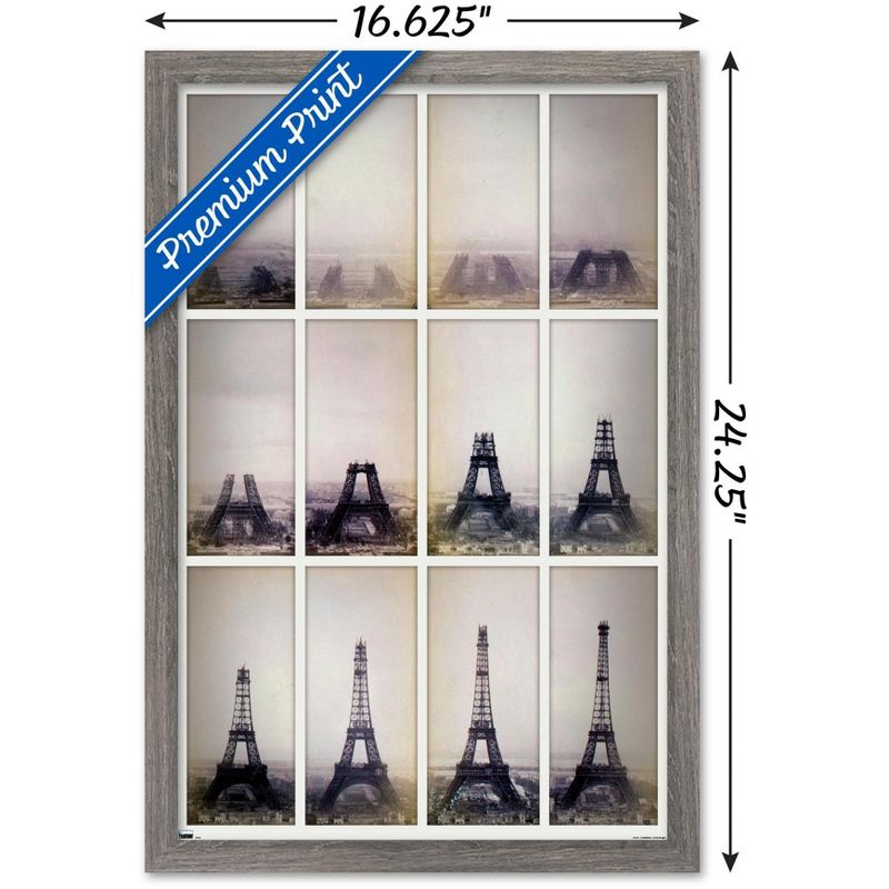 Trends International Eiffel Tower Construction Time Lapse Framed Wall Poster Prints, 3 of 7