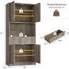 Tall Kitchen Pantry Cabinet, 70" Pantry Storage Cabinet with Countertop, Fluted Kitchen Hutch Cabinets with Doors and Drawer - 3 of 4