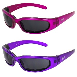 2 Pairs of Global Vision Eyewear Chicago Safety Motorcycle Glasses with Super Dark, Super Dark Lenses - 1 of 4