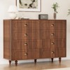 Drawer Dresser, Double Dresser With Solid Wood Legs, Chest Of Dresser For Bedroom, Living Room, Walnut - 3 of 4