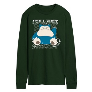Men's - Pokémon - Snorlax Chill Vibes Long Sleeve Graphic T-Shirt - 1 of 2
