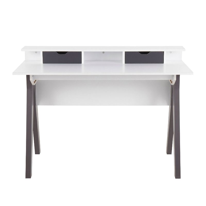 Wishbone Contemporary Computer Desk Wood Gray/White - LumiSource, 6 of 11