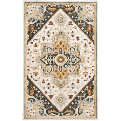 Oriental Weavers Alfresco 28407 Ivory/ Charcoal Indoor Area Rug - 5' x 8'