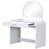 GlasFlength Stylish Multifunctional Vanity Tables with Ample Storage for Bedroom or Cloakroom Decor, Modern Design Style, White,39”*20.1”*52.7" - 4 of 4