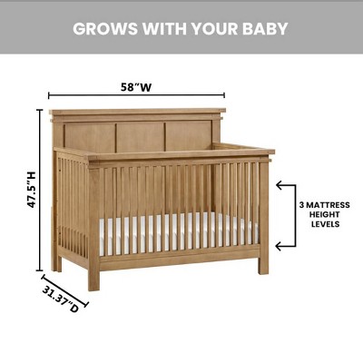 Honey Wood Convertible 4-in-1 Crib with Classic Headboard