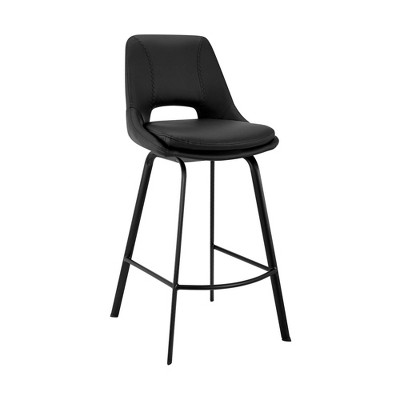 30" Carise Swivel Counter Height Barstool with Faux Leather - Armen Living